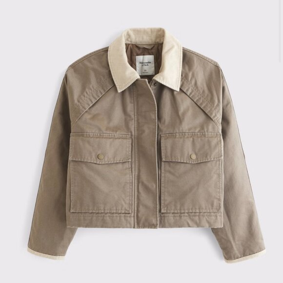 BNWT Abercrombie Short Waxed Chore Jacket - Brown - Size L - Picture 5 of 8